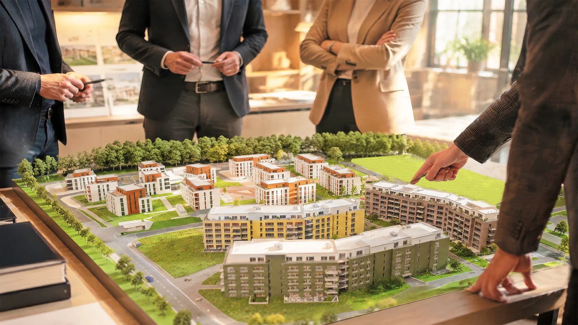 Model areálu Cihlářka jako součást vznikající městské čtvrti